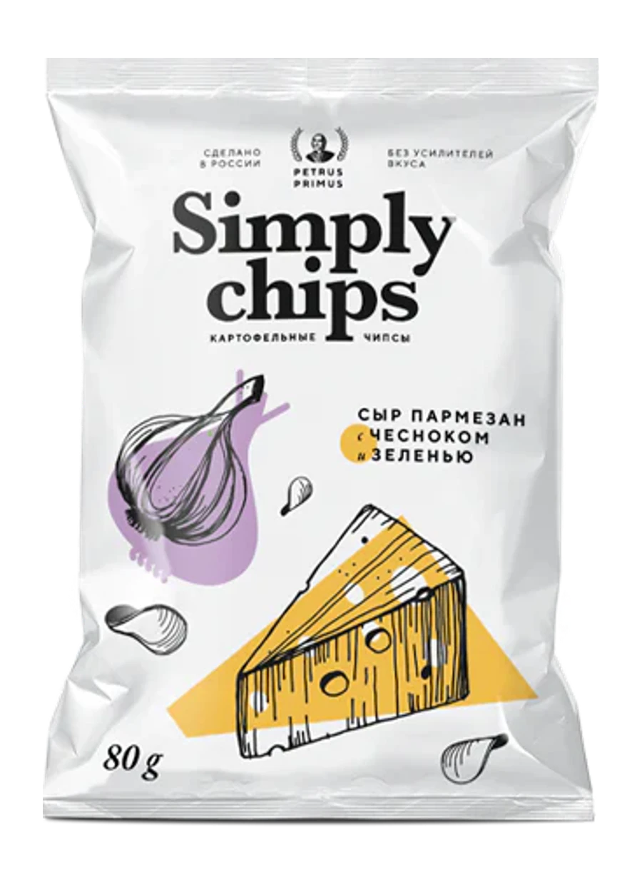Simply chips — Сыр пармезан с чесноком и зеленью